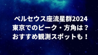 ペルセウス座流星群2024東京でのピーク・方角は？おすすめ観測スポットも！